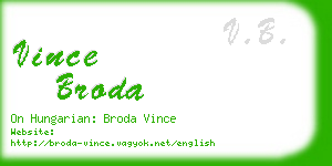 vince broda business card